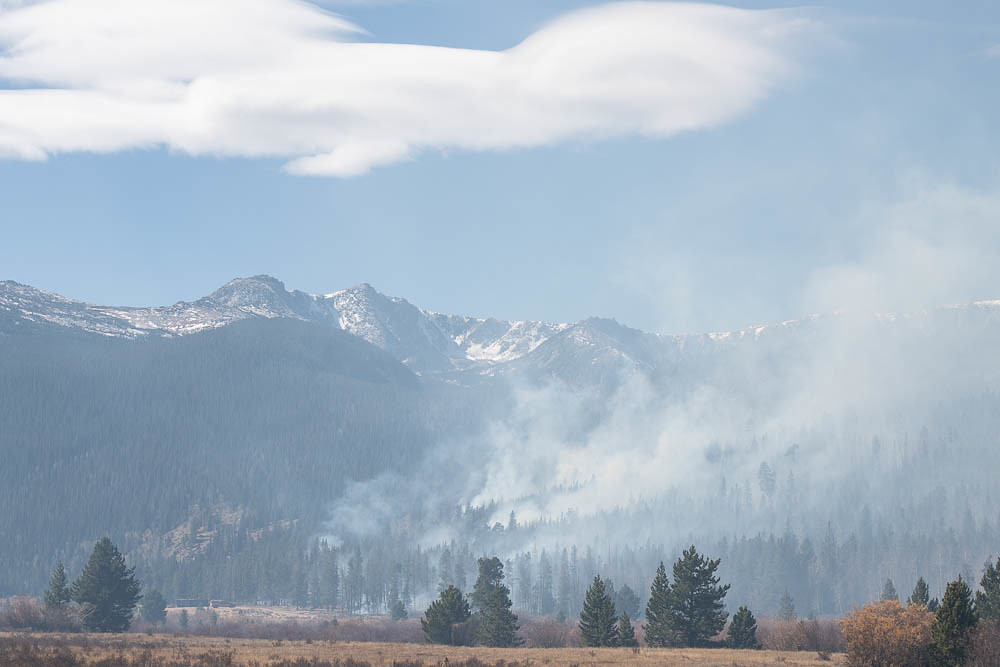 Wildfire in Colorado mountains