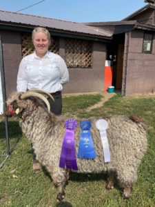 Rhyse Campion and her award winning goat